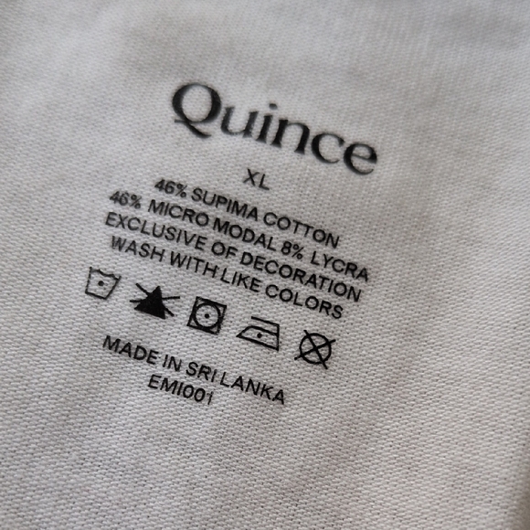QUINCE I NWT White Modal Cotton Blend V-Neck Short Sleeve Tee T-Shirt Top, XL - Picture 3 of 6